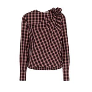 Isabel Marant Etoile Olympe Check Blouse Top Shirt Womens 38 6 Black Red Plaid